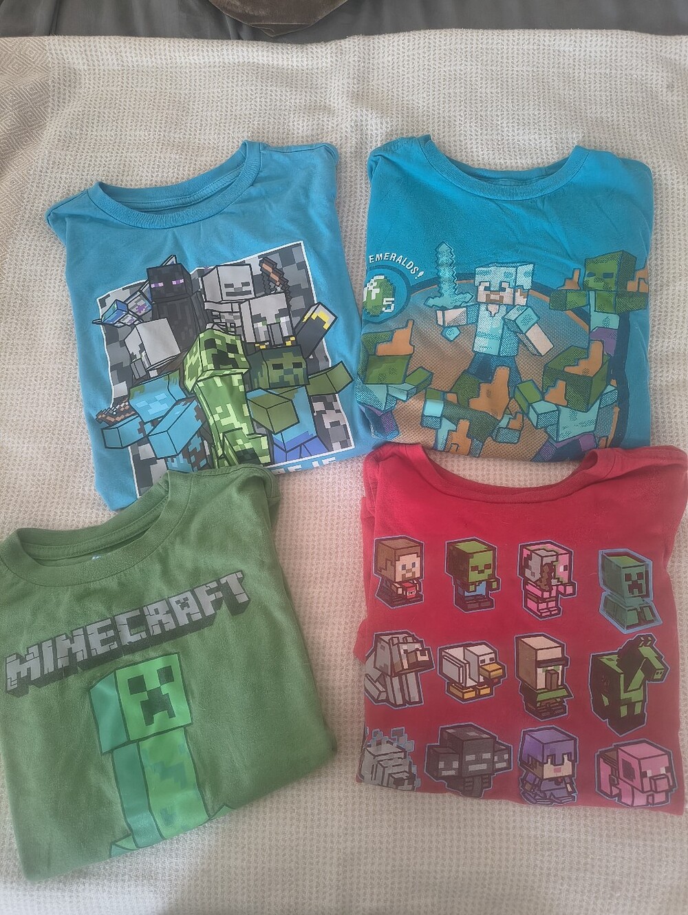 Minecraft Kids Graphic Tee Bundle - Blue, Green, Red